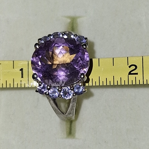 Amethyst and Tanzanite Sterling Silver Ring Size 8 NIB - Picture 5 of 5
